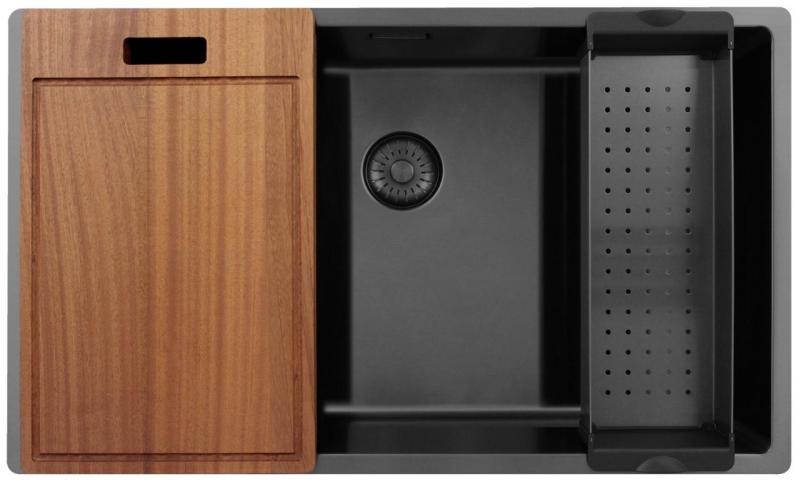 Pure.Sink Exclusivo grand évier en métal Gun 70x40 cm rayon de 10mm sous-comptoir, encastré et surélevé PEX7040-61