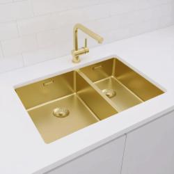 Pure.Sink Exclusivo Or 1,5 bac à demi 34+18 cm rayon 10mm PEX341840-60