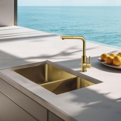 Pure.Sink Exclusivo Or 1,5 bac à demi 34+18 cm rayon 10mm PEX341840-60