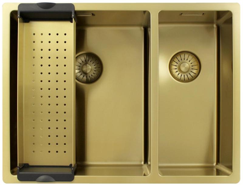 Pure.Sink Exclusivo Or 1,5 bac à demi 34+18 cm rayon 10mm PEX341840-60