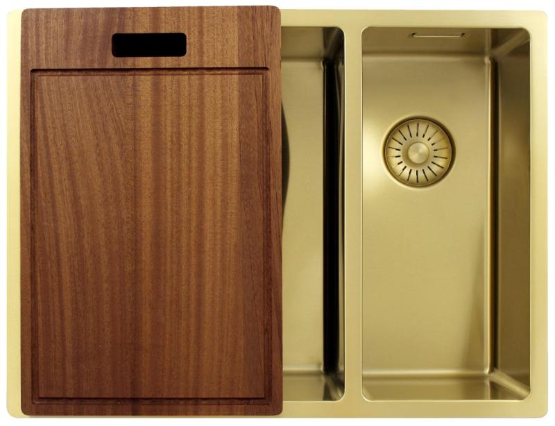 Pure.Sink Exclusivo Or 1,5 bac à demi 34+18 cm rayon 10mm PEX341840-60