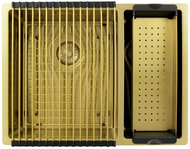 Pure.Sink Exclusivo Or 1,5 bac à demi 34+18 cm rayon 10mm PEX341840-60