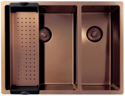 Pure.Sink Exclusivo Cuivre 1,5 évier à une et demie 34+18 cm rayon 10mm PEX341840-62
