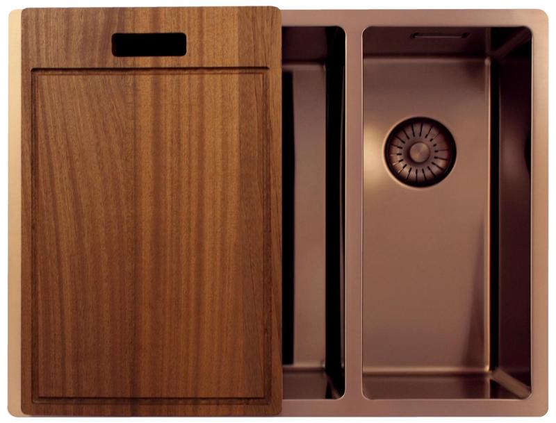 Pure.Sink Exclusivo Cuivre 1,5 évier à une et demie 34+18 cm rayon 10mm PEX341840-62