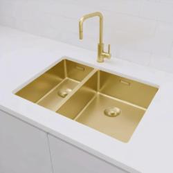 Pure.Sink Exclusivo Doré 1,5 bac à demi 18+34 cm rayon de 10mm PEX183440-60