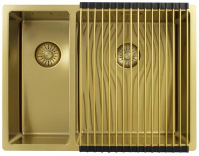 Pure.Sink Exclusivo Doré 1,5 bac à demi 18+34 cm rayon de 10mm PEX183440-60