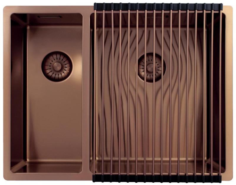 Pure.Sink Exclusivo Cuivre 1,5 bac et demi 18+34cm rayon de 10mm PEX183440-62