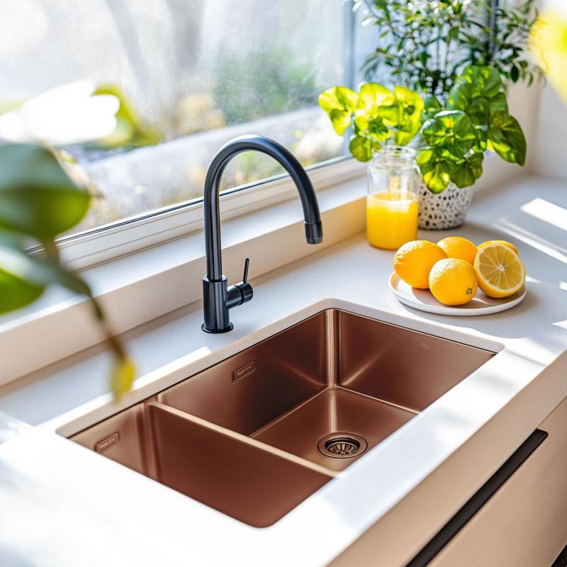 Pure.Sink Exclusivo Cuivre 1,5 bac et demi 18+34cm rayon de 10mm PEX183440-62