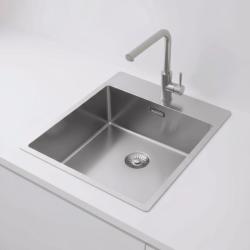 Pure.Sink Exclusivo évier en inox 44x52 cm Tapwing avec trou pour robinet, rayon 10mm PEX4040T-02