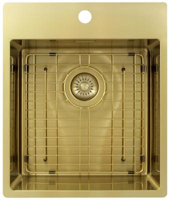 Pure.Sink Exclusivo Évier doré 44x52 cm Tapwing avec trou pour robinet rayon 10mm PEX4040T-60
