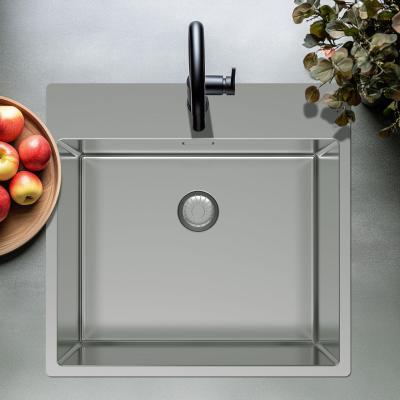 Pure.Sink Exclusivo Évier en inox 54x52cm Tapwing avec trou de robinet rayon 10mm PEX5040T-02
