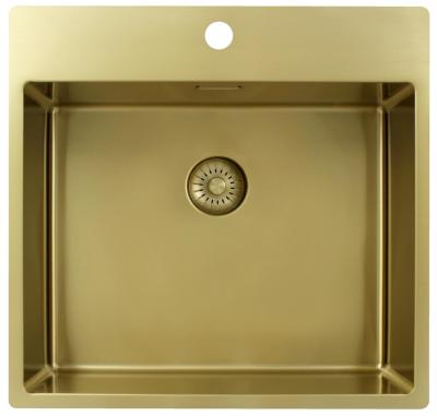 Pure.Sink Exclusivo Évier en or 54x52 cm Tapwing avec trou de robinet rayon 10mm PEX5040T-60