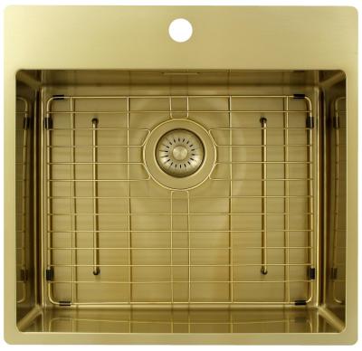 Pure.Sink Exclusivo Évier en or 54x52 cm Tapwing avec trou de robinet rayon 10mm PEX5040T-60