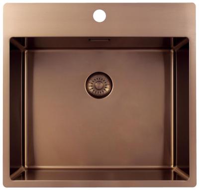 Pure.Sink Exclusivo Évier en cuivre 54x52 cm Tapwing avec trou pour robinet rayon 10mm PEX5040T-62