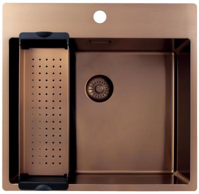 Pure.Sink Exclusivo Évier en cuivre 54x52 cm Tapwing avec trou pour robinet rayon 10mm PEX5040T-62