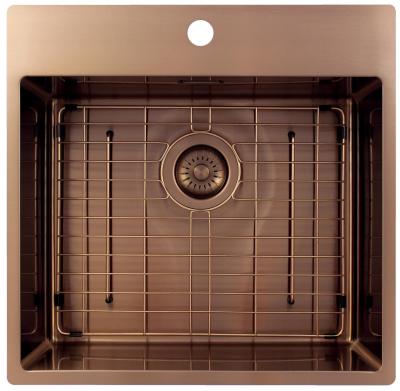 Pure.Sink Exclusivo Évier en cuivre 54x52 cm Tapwing avec trou pour robinet rayon 10mm PEX5040T-62