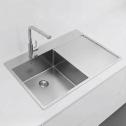 Pure.Sink Exclusivo Évier en inox avec égouttoir 78x52 cm Tapwing à gauche PEX4078LT-02
