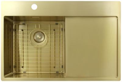 Pure.Sink Exclusivo Évier doré avec égouttoir 78x52 cm Tapwing à gauche PEX4078LT-60
