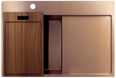 Pure.Sink Exclusivo Évier en cuivre avec égouttoir 78x52 cm Tapwing à gauche PEX4078LT-62