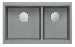 Quadri Newport II Double Sous-Meuble en Granit Gris 702 x 390 mm avec Bouchon en Acier Inoxydable 1208971385