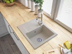 Graniteland Nex Évier en granit beige avec égouttoir 574x464 mm 1208971429