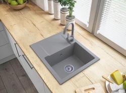 Graniteland Nex Evier en granit gris avec égouttoir 574x464 mm 1208971431