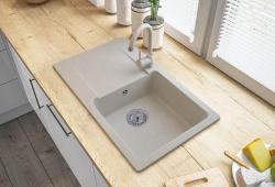 Graniteland Liri Granite Beige évier avec égouttoir 765x448 mm 1208971439