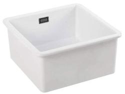 Ausmann Ceramic Ember Évier Carré en Céramique Blanc de Surface et de Sous-Plan 40 x 40 cm avec Bouchon en Métal Gun 1208971483