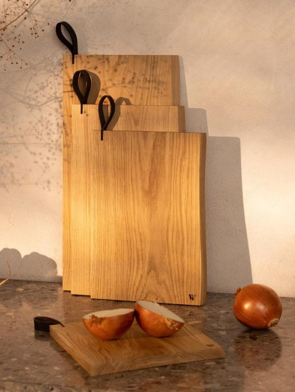 Woodsea Chop-Chop Oak L - Planche à découper en chêne 40x24cm avec poignée en cuir 1208971541