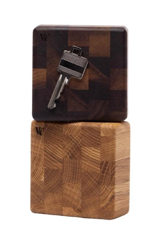 Woodsea Bout de Grain Noyer - Porte-clés en bois de noyer 9x9 cm 1208971601