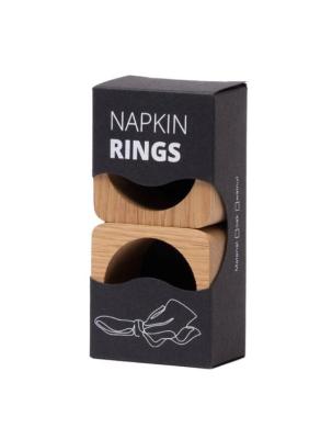 Woodsea Rond de Serviette en Chêne - Rond de Serviette en Chêne 5x5 cm 2 pièces 1208971602