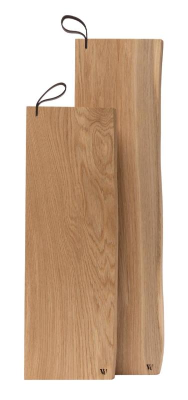 Woodsea Serving S - Planche à servir en chêne 55x17 cm avec poignée en cuir 1208971615