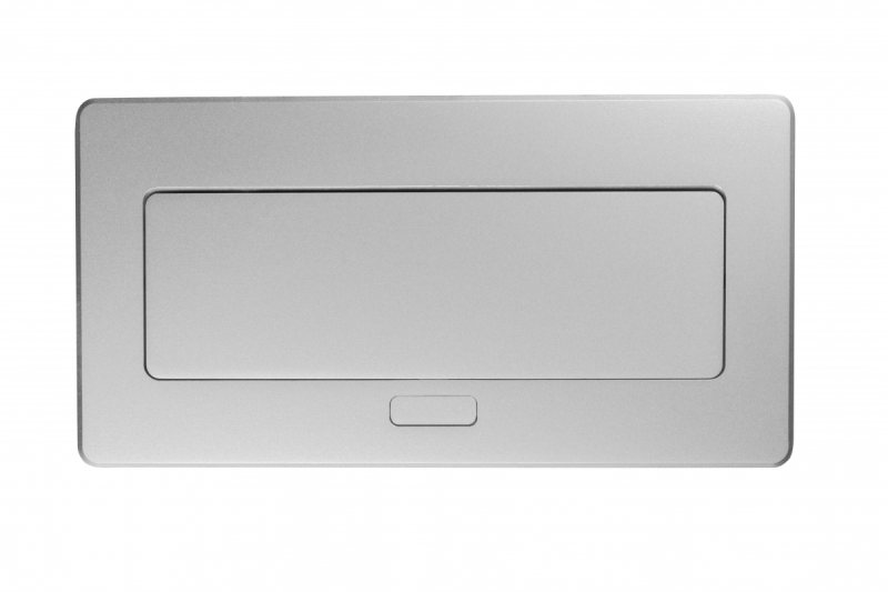 MULTISOFT Meubelcontactdoos 2x Stopcontact met Aarding, USB A+C, RJ45, Stroomkabel met Stekker, Aluminium