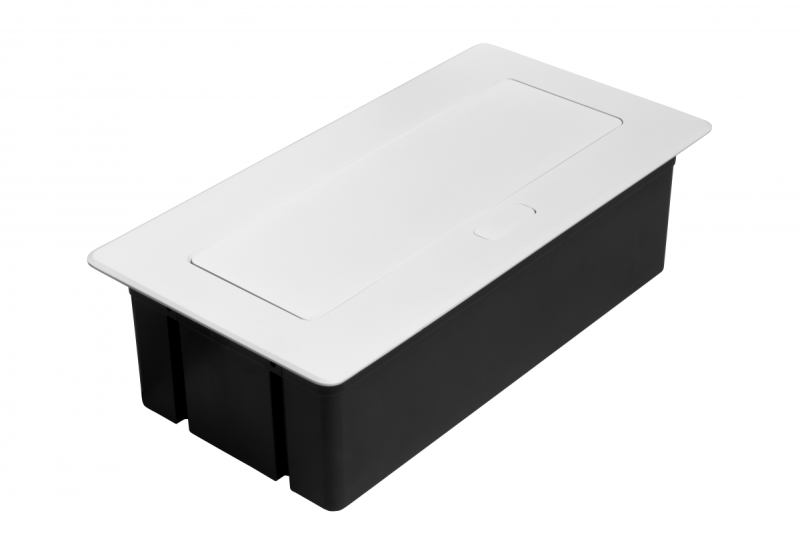 MULTISOFT prise de mobilier 2x Prise avec terre, USB A+C, RJ45, HDMI, Câble d'alimentation avec fiche, Blanc