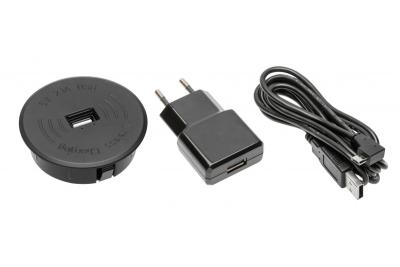 Appareil de charge sans fil avec charge rapide, encastré, noir