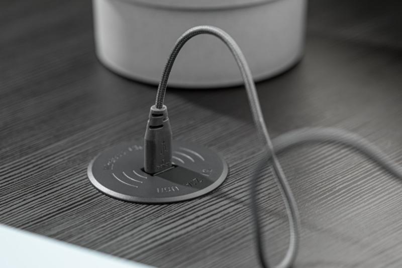 Appareil de charge sans fil avec charge rapide, encastré, noir