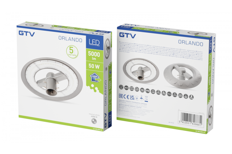 Luminaire de jardin-parc LED ORLANDO, 50 W, 5000 lm, 4000K, AC180-250V, IP65