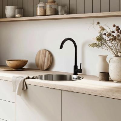Pure.Sink Rondo Acier Inoxydable Évier Rond à encastrer, sous-plan et à poser 38 cm PRN38-02