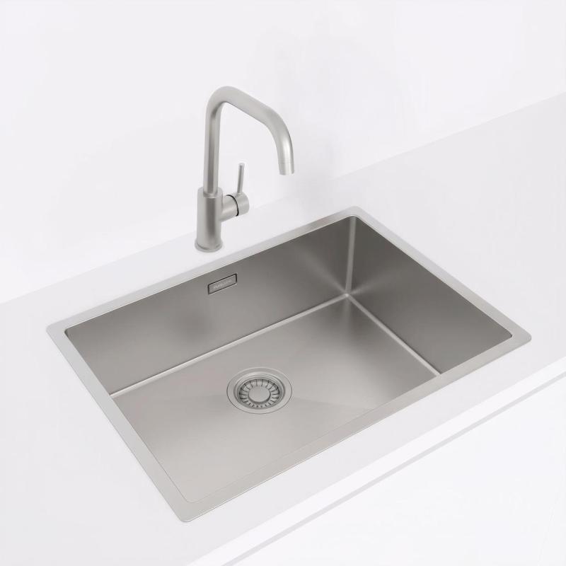 Pure.Sink Luxion Évier en acier inoxydable 55 x 40 cm, encastrable, à encastrer à fleur ou en saillie PLX5540-02
