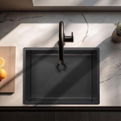 Pure.Sink Luxion Évier noir PVD 55 x 40 cm, encastrable sous plan, à encastrer à fleur ou en saillie PLX5540-63