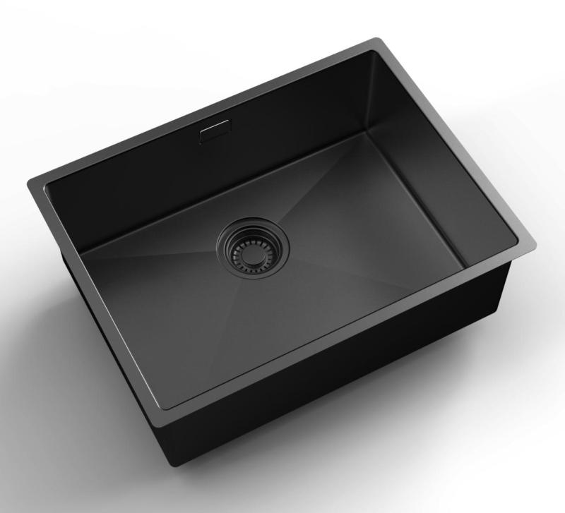 Pure.Sink Luxion Évier noir PVD 55 x 40 cm, encastrable sous plan, à encastrer à fleur ou en saillie PLX5540-63