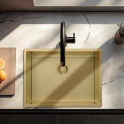 Pure.Sink Luxion Évier doré 55 x 40 cm, encastrable, à encastrer à fleur ou en saillie PLX5540-60