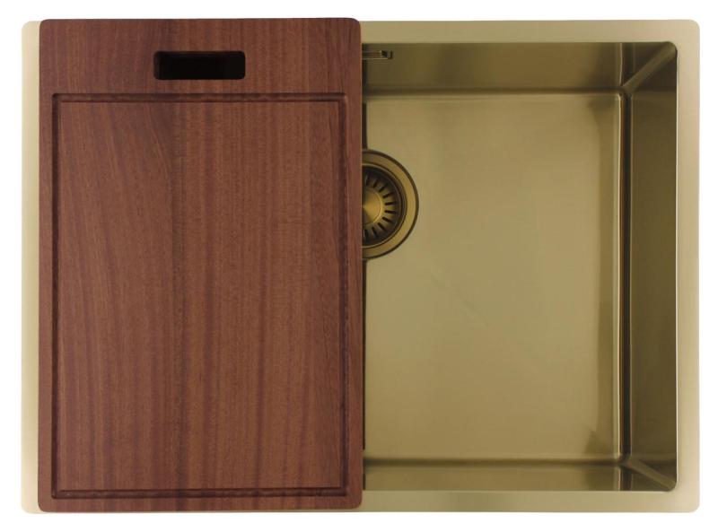 Pure.Sink Luxion Évier doré 55 x 40 cm, encastrable sous plan, à encastrer à fleur ou en saillie PLX5540-60