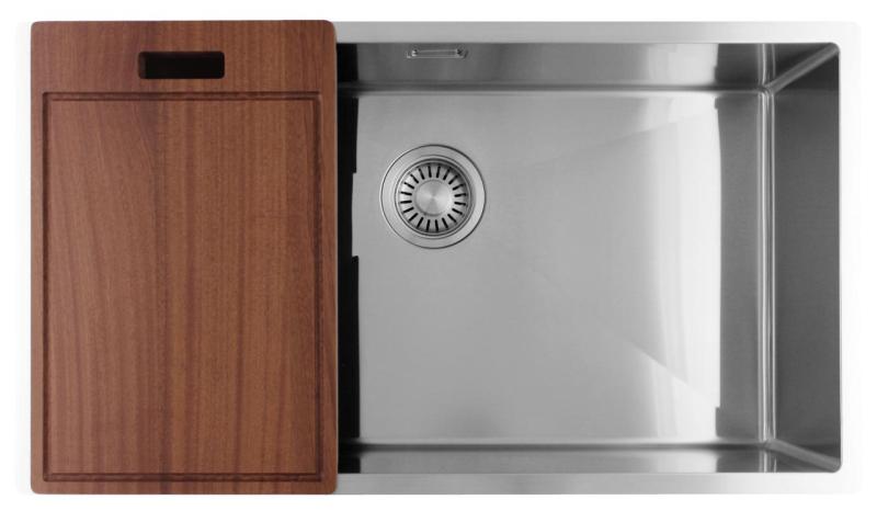 Pure.Sink Luxion Grand évier en acier inoxydable 74 x 40 cm, encastrable, à encastrer à fleur ou en saillie PLX7440-02