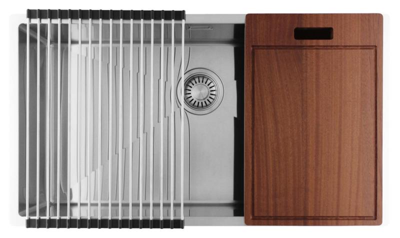 Pure.Sink Luxion Grand évier en acier inoxydable 74 x 40 cm, encastrable, à encastrer à fleur ou en saillie PLX7440-02