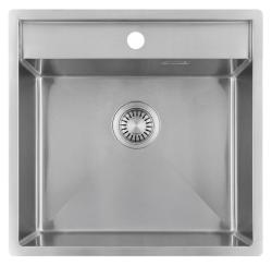 Pure.Sink Luxion Évier en acier inoxydable 51 x 50 cm Tapwing avec banc à trou pour robinet PLX5150T-02