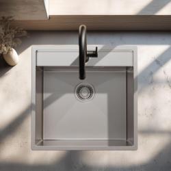 Pure.Sink Luxion Évier en acier inoxydable 51 x 50 cm Tapwing avec support pour robinet PLX5150T-02