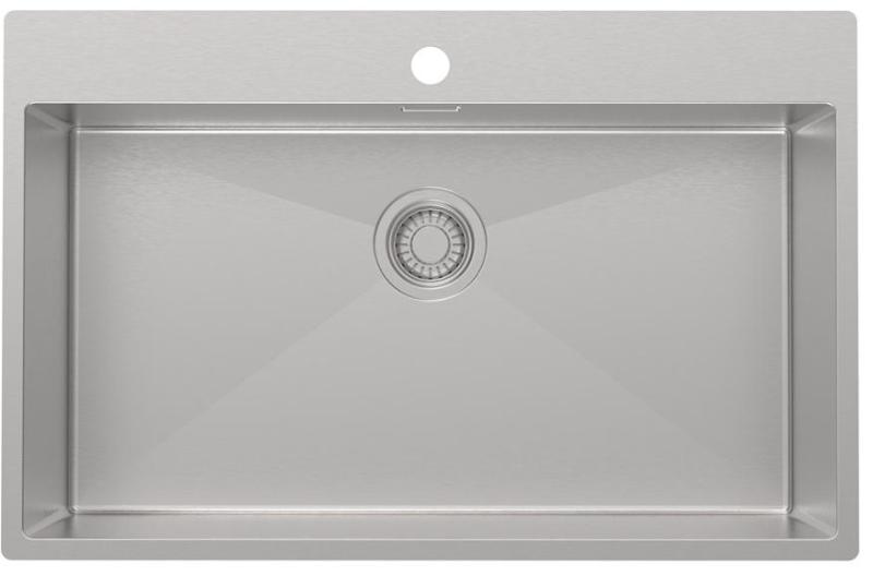 Pure.Sink Luxion Grand évier en acier inoxydable 78 x 50 cm Tapwing avec support pour robinet PLX7850T-02