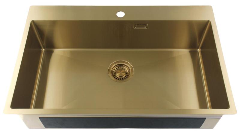 Pure.Sink Luxion Grand évier en acier inoxydable 78 x 50 cm Tapwing avec banc de travail PLX7850T-60