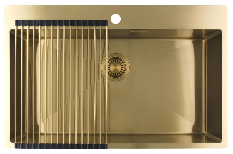 Pure.Sink Luxion Grand évier en acier inoxydable 78 x 50 cm Tapwing avec banc de travail PLX7850T-60